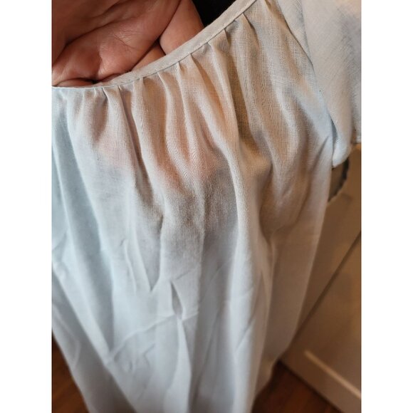 Vintage 80s/90s Sears Cachet Baby Blue Cotton Nightgown L Cottage Fairy Coquette - Picture 6 of 7